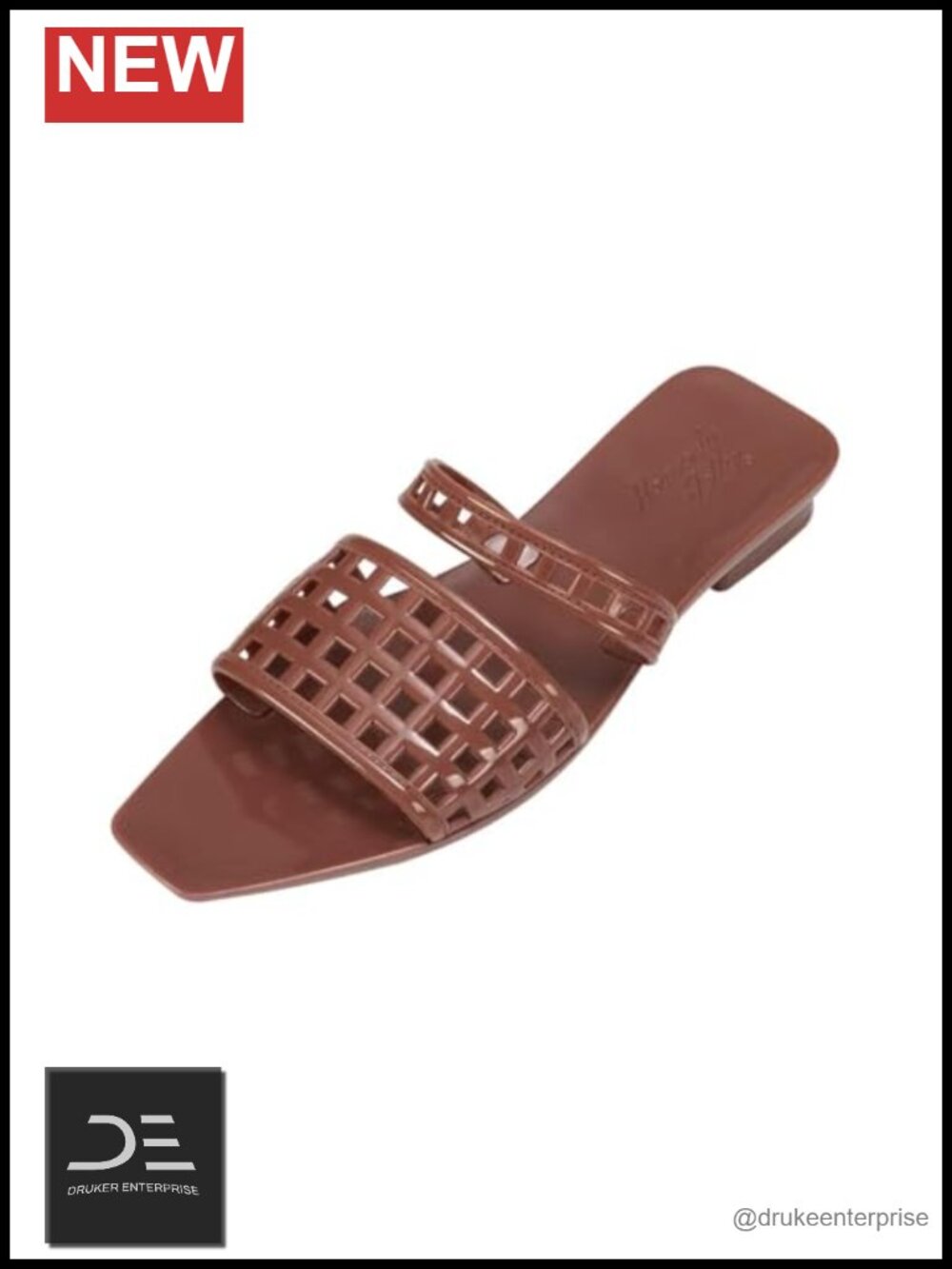 Jelly Mules for Women Square Open Toe Low Block Heel Dress Sandals PVC